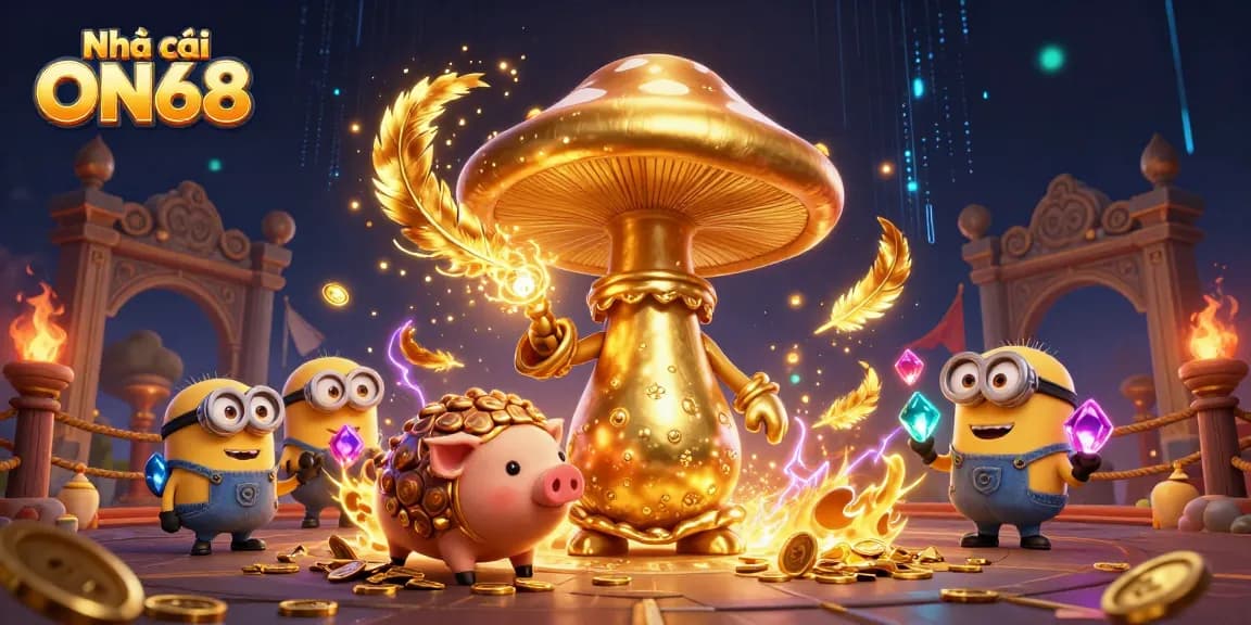Engage with Nhà cái ON68's magical gaming world filled with treasures, vibrant colors, and dynamic action.