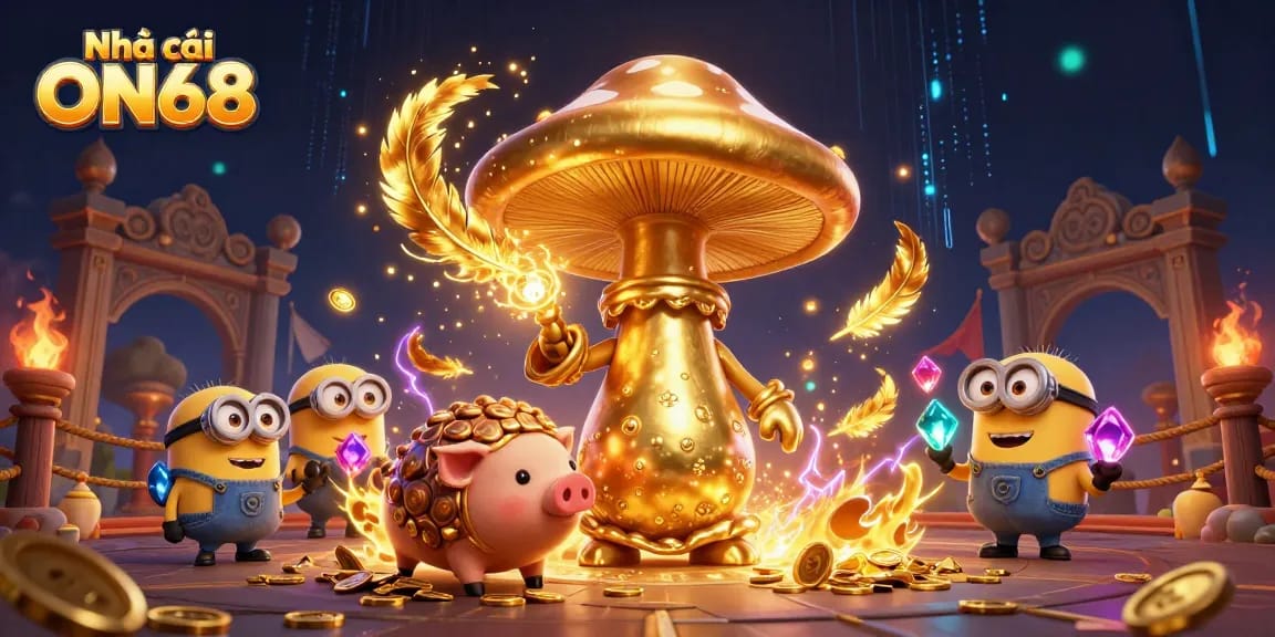 Engage with Nhà cái ON68's magical gaming world filled with treasures, vibrant colors, and dynamic action.