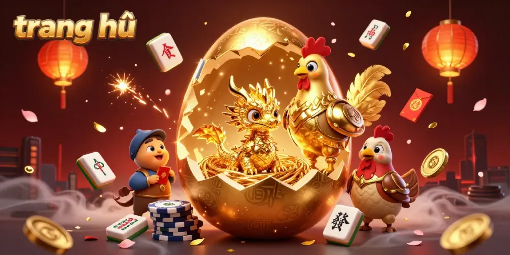 Engage with thrilling casino adventures at trang chủ, featuring a dazzling scene of a golden dragon and poker chips.