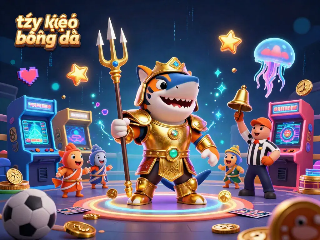 Experience thrilling tỷ lệ kèo bóng đá in an action-packed illustration featuring a sports betting theme.