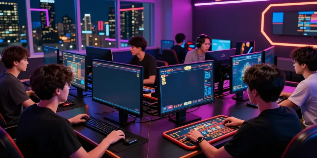 Exciting online gaming experience at Man88 with players engaged in diverse casino games.
