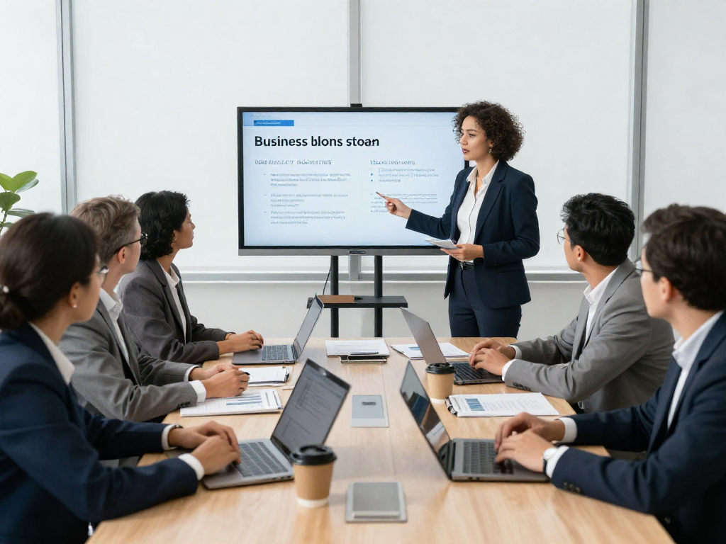 Zakelijke lening zonder jaarcijfers bespreken met professionals in een moderne kantooromgeving.